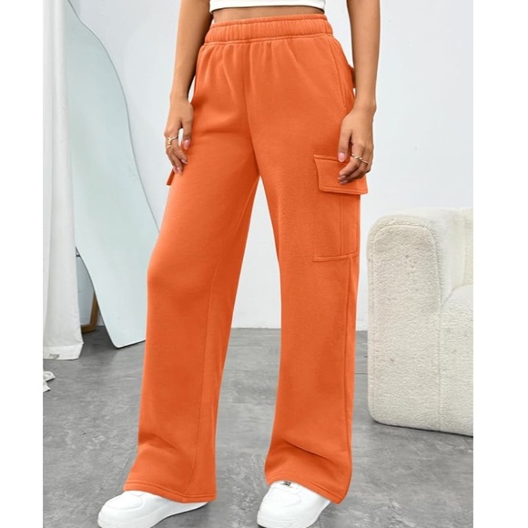 Orange Cargo Sweatpants - Picture 2 of 2